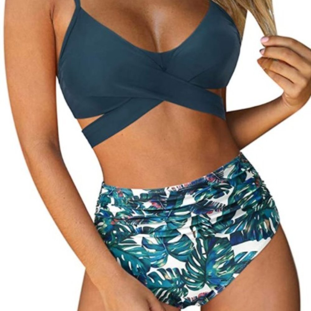 Women's Blue 2 Piece String Bikini Bathing Suit